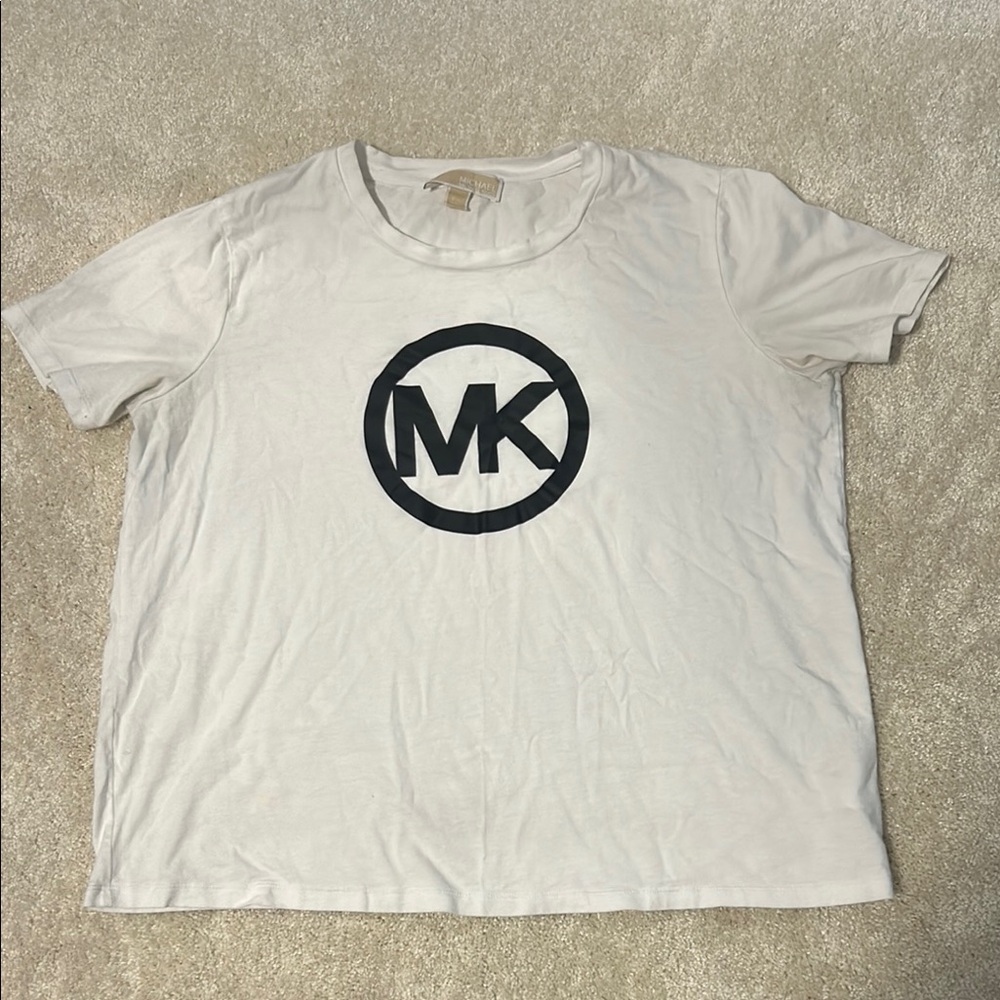 Michael Kors Cream Tee with Black MK Logo